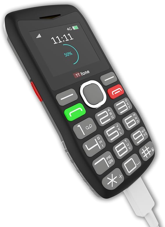 TTfone TT890 4G Senior Phone – Easy to Use Big Button Mobile Phone with Emergency Assistance Button, USB-C Charging, Bluetooth, Camera – EE