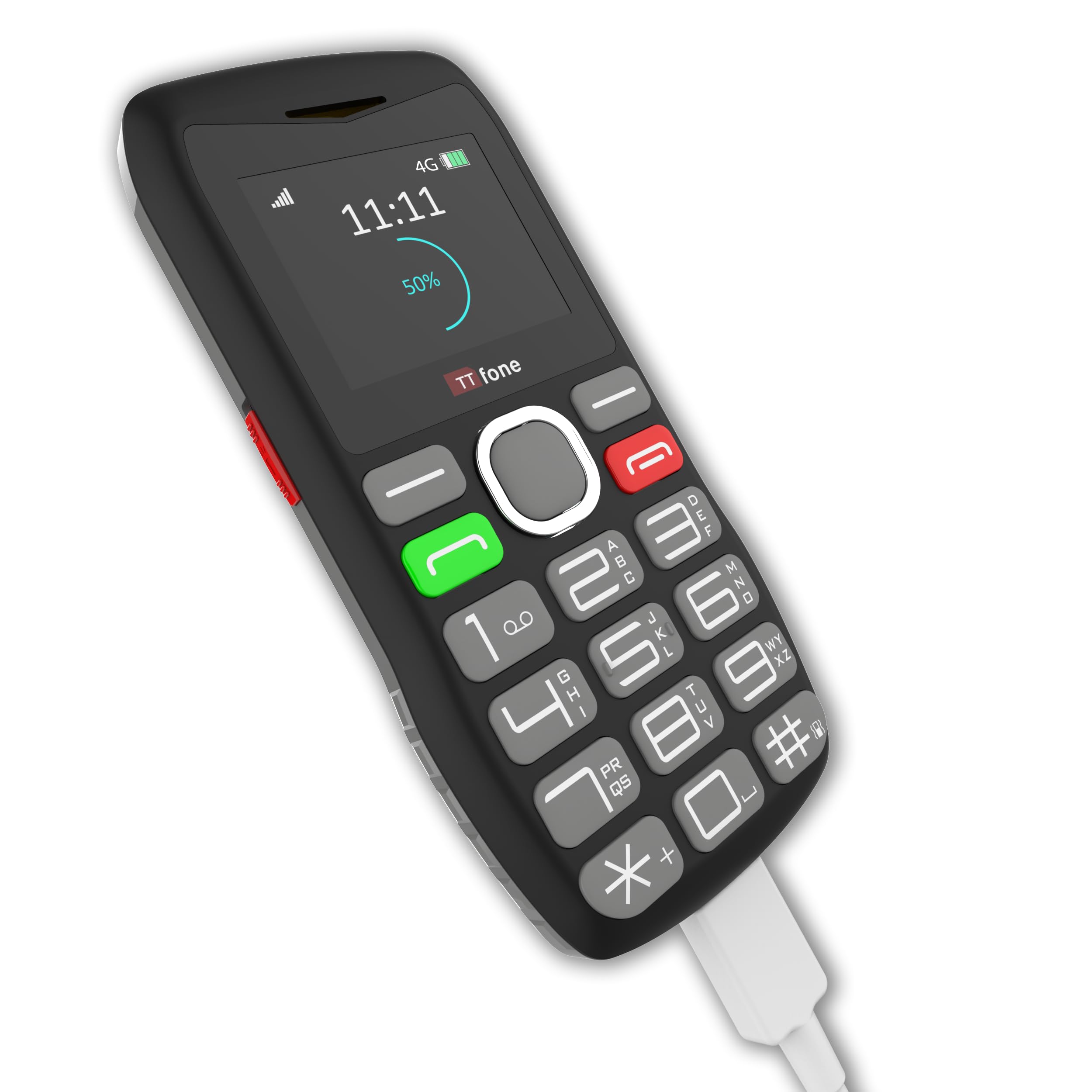 TTfone TT890 4G - Teléfono móvil para Personas Mayores, fácil de Usar, con botón de Asistencia de Emergencia, Carga USB-C, Bluetooth, cámara, Tres