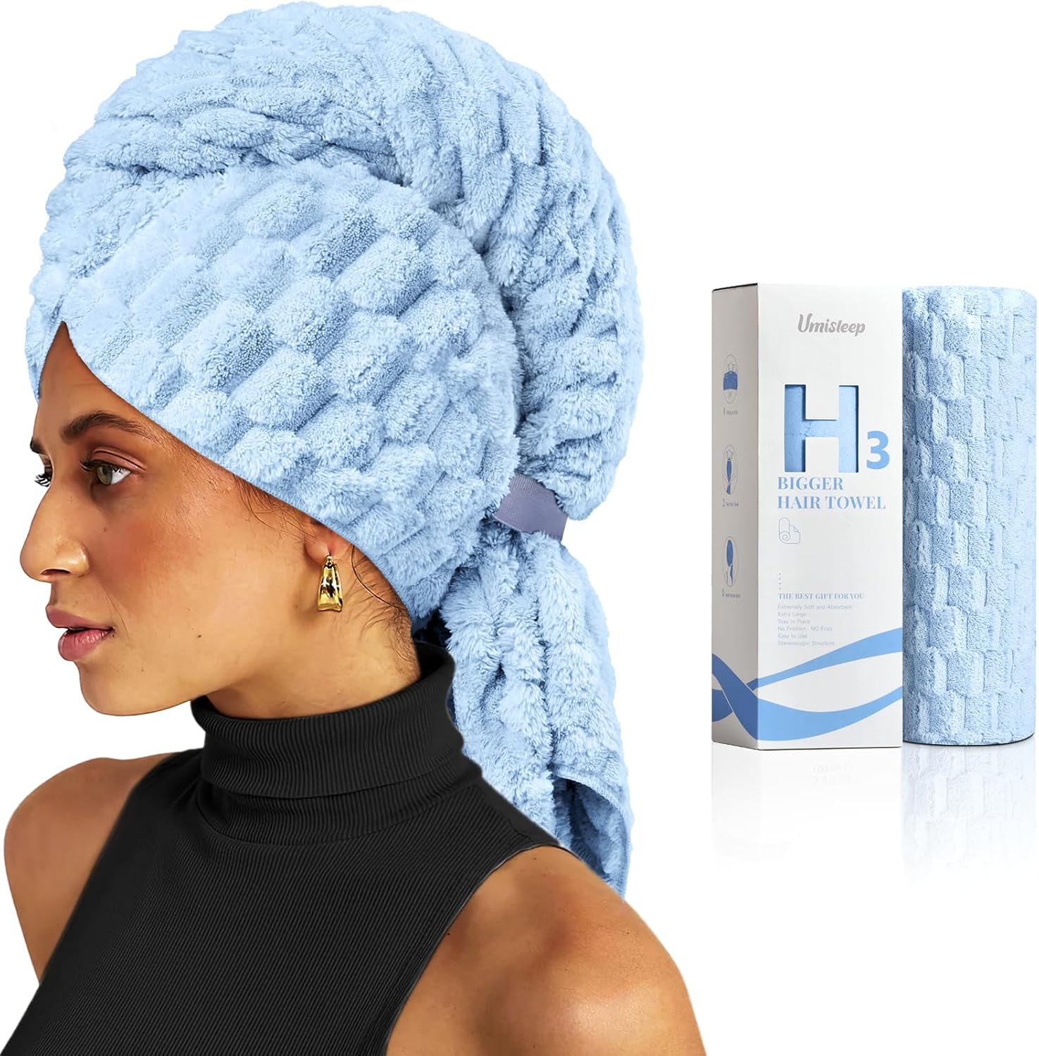 Umisleep Microfiber Towel for Hair, 40" x 30" Extra Large