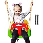 RedSwing 3-in-1 Baby Swing Seat, Toddler Swing, Anti-Flip Snug & Secure Detachable Infants to Teens Kids Swing Seat for Outside Playground, Green