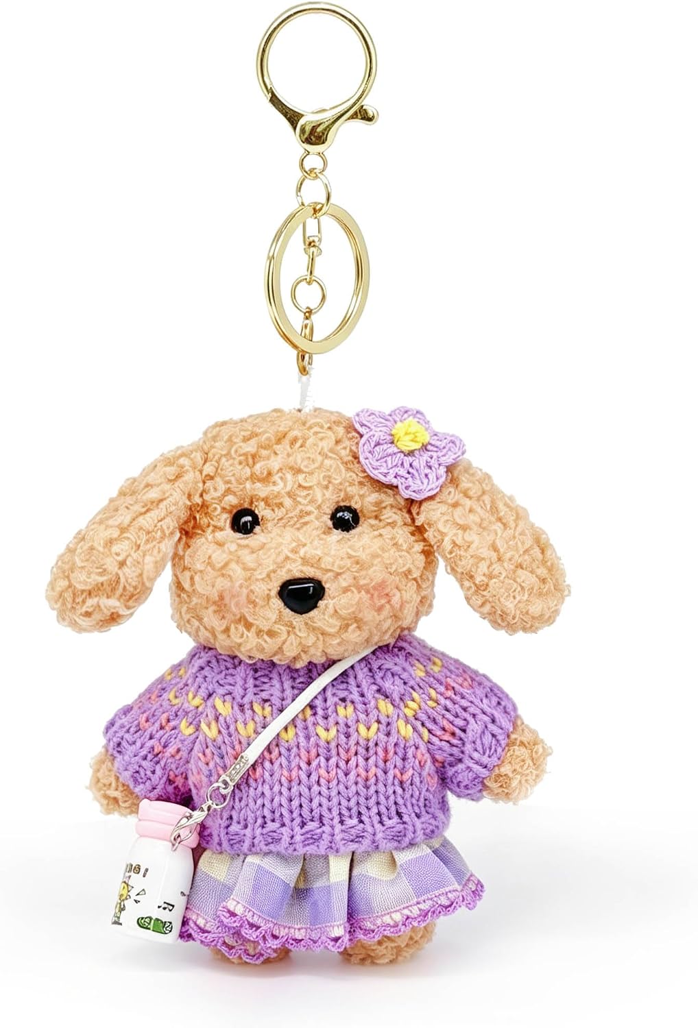 Cute Plush Dog Bag Charms for Women Handbags Backpacks Wallet, Dog Keychain