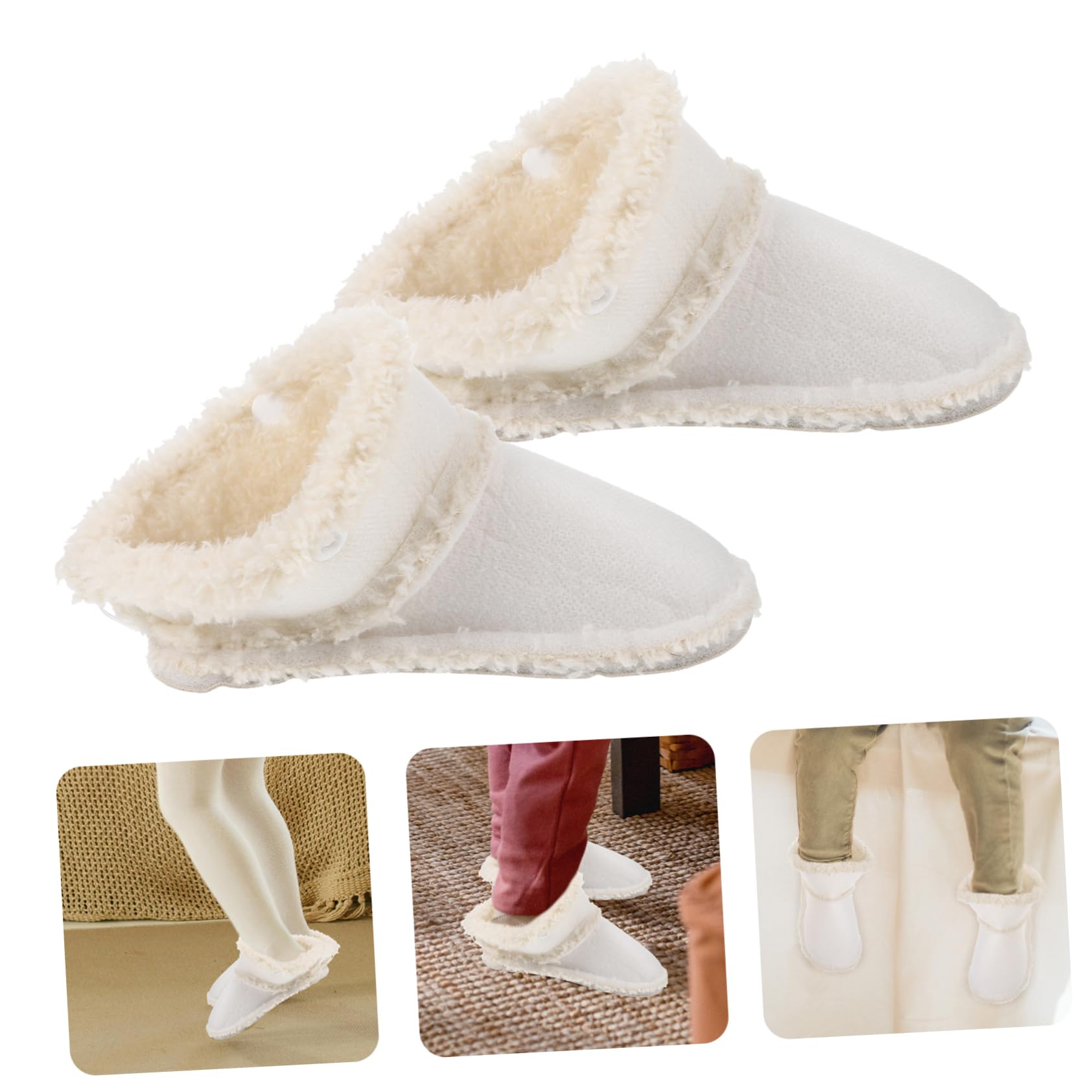 5pares Inserts De Zapato Cálidos y Para Forro Extraíble De Invierno Para Zapatos Agujereados Forro De Peluche