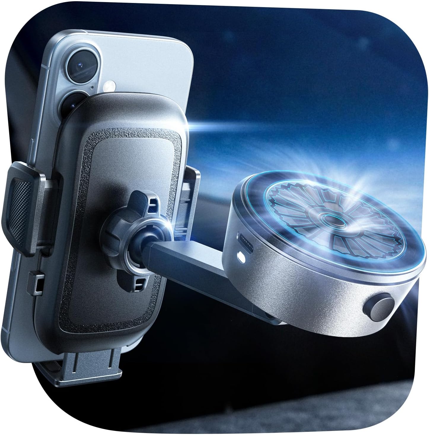 LISEN Vacuum Suction Phone Holder Mount, Dashboard Cell Phone Holder Electric Suction Cup Phone Mount Compatible with Galaxy S25 S24 S23 S22 S21 Ultra, iPhone 16/15 Pro Max, Pixel, Android
