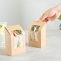 Vista 5 de Restaurantware -Cafe Vision - Contenedores para sándwich de 5.9 x 3.7 pulgadas, 200 cajas de papel sándwich de corte angular, con ventana