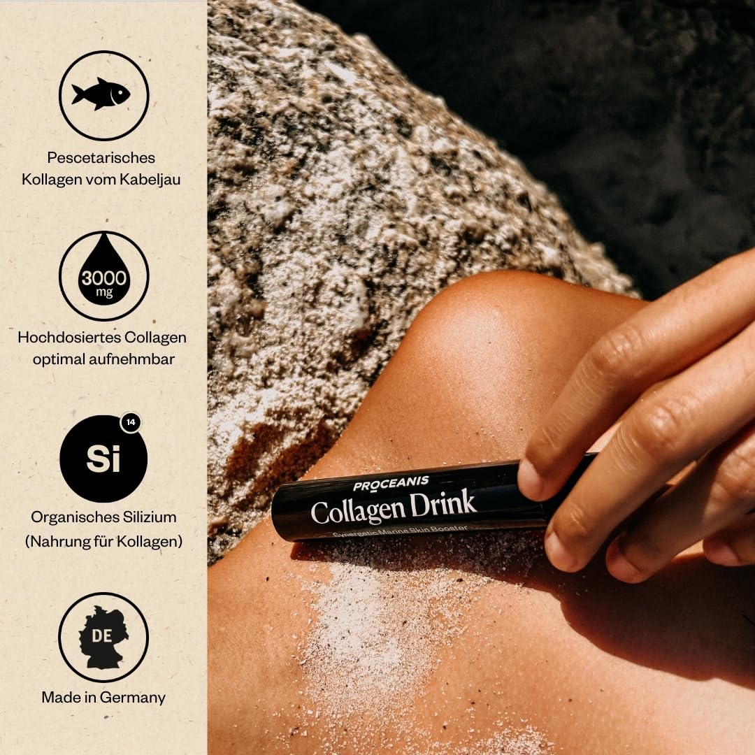 Marine Kollagen Ampullen zum Trinken - fruchtig lecker - Kollagenaufbau über Nacht - Premium Fisch Collagen Drink (10 Tage Skin Kur)