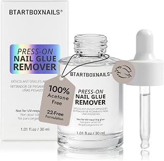 BTArtboxnails Press On Nails Glue Remover - Acetone-Free, 22-Free Formulation, Gentle & Non-Irritating, Odorless Quick Remover Serum for Fake Nails, 30 ml/1.01 fl. oz.
