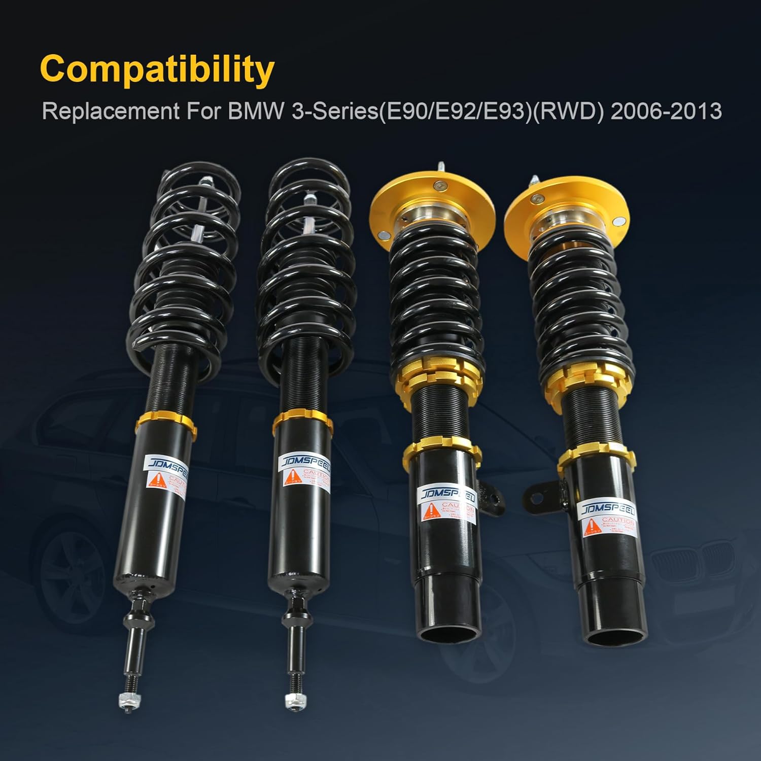 JDMSPEED New Coilover Suspension Kits Gold Adj Height Replacement For BMW 3-Series E92 E91 E90 2006-2013