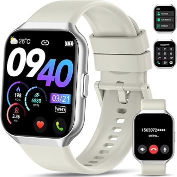 Smart Watch for Men Women Answer/Make Call, 1.96" Fitness Tracker Running Watch, IP68 Waterproof, Pedometer, Sleep/Step/Activity/Heart Rate Monitor, 110+ Sport Modes Smartwatch for Adroid iOS Phone