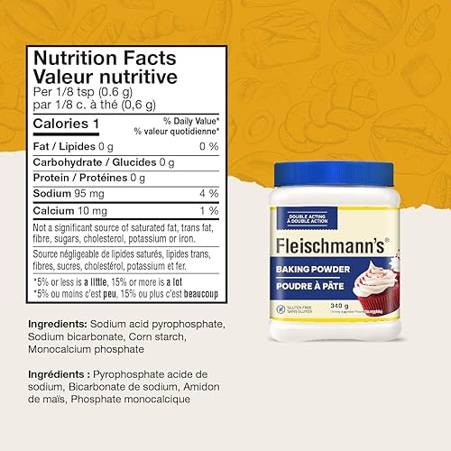 Miniatura 2 de Fleischmann's Polvo de hornear de doble efecto sin gluten 11.99 oz Importado de Canadá