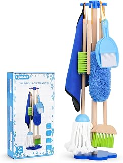 Lipneaed Kids Cleaning Toy Set, 8-Pc Kids Broom Set, Toddler Cleaning Set | Really Works, Montessori Toy, Pretend Play Cleaning Set, Preschool Learning Toy for Girls & Boys, Birthday Gift for Kids 3-8