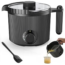 FONCOOD Wax Melter for Candle Making, 1.5L Candle Wax Melter with Lid &Pour Spout,Wax Melting Pot for Making Scented Candles and Soaps Includes Wax Melting Pot and Stirring Spoon