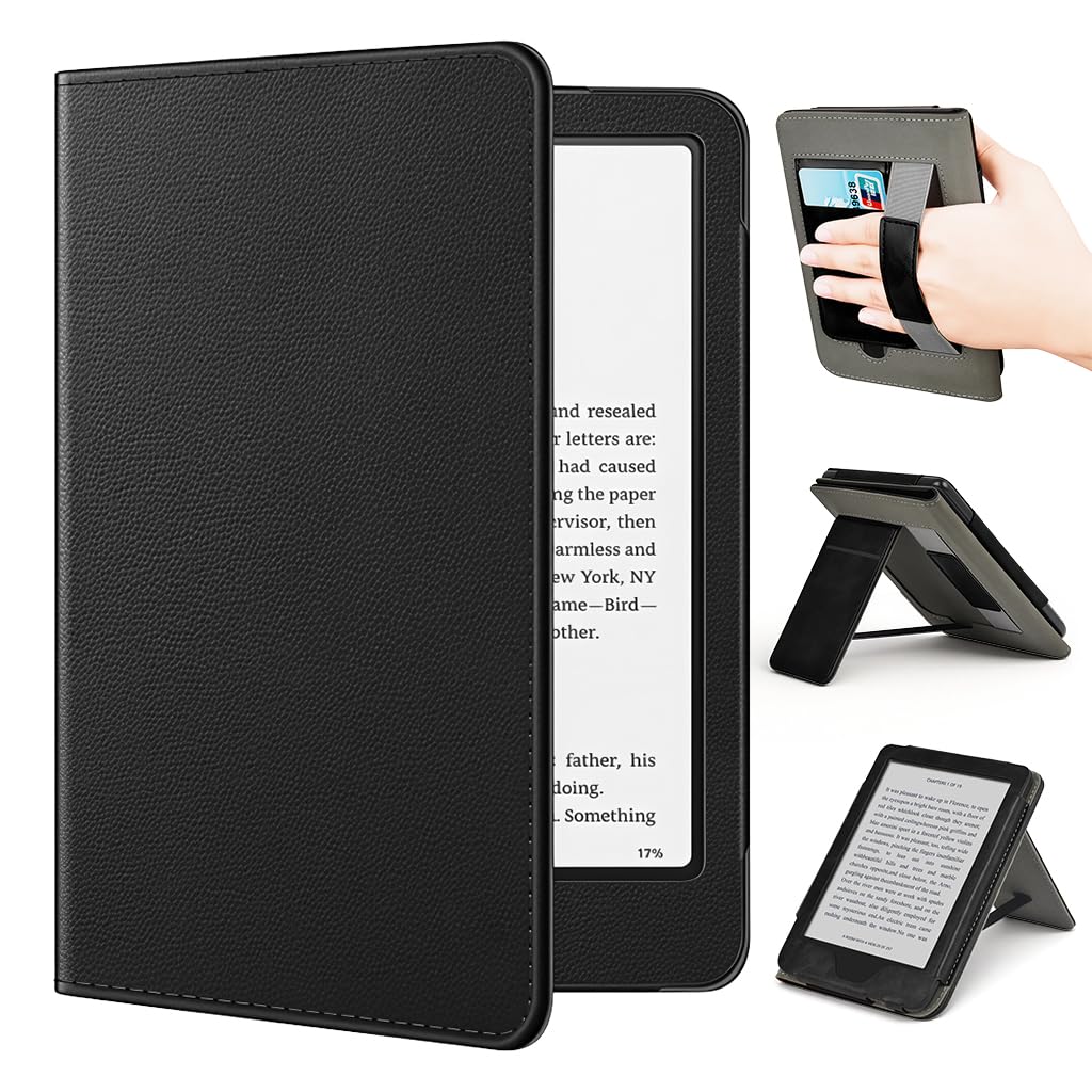 ZORBES® Compatible with Paperwhite 12th 2024, E-Reader PU Cover with Folding Desk Support & Handheld Grip Band, Magnetic Closure & Auto Screen Sleep, Anti-Scratch Protective E-Reader Case Cover-image-15