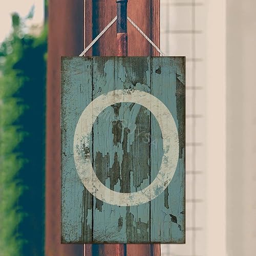 Vista 324 de Letrero colgante de madera con letra A, letrero de madera, decoración del hogar, 26 letras del alfabeto de metal, placa de madera, decoración