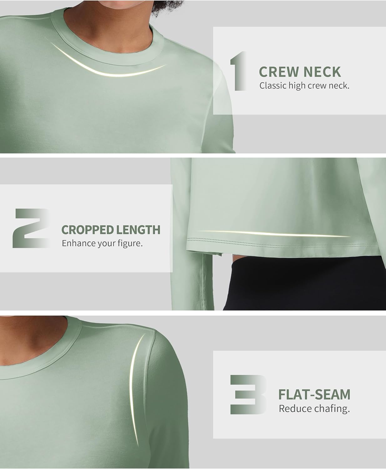 Pioneer Camp Long Sleeve Crop Tops for Women Cropped Workout Bamboo Viscose Shirts Loose Athletic Gym Yoga Running T-Shirts - Image 5