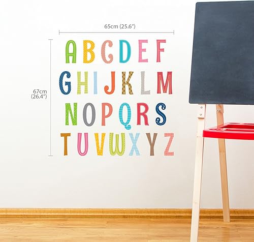 Miniatura 3 de DECOWALL DA-1701A - Alfabeto en mayúsculas, ABC, letras, niños, calcomanías de pared adhesivas de pared, desprendibles, adhesivos de pared para