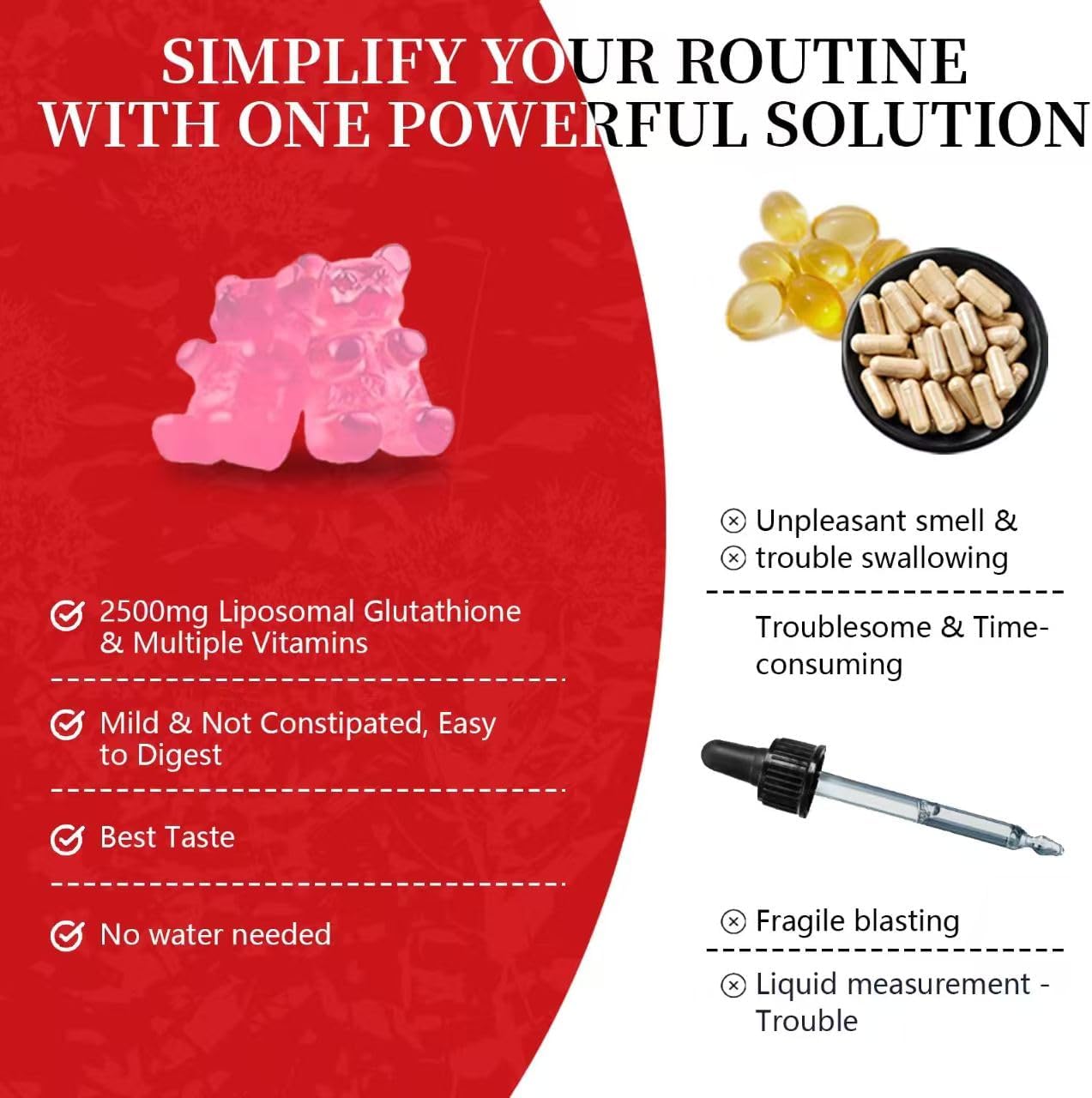 Extra Powerful 2500MG Liposomal Glutathione Gummies for skin whitening,Enhance 98% Absorption-Complex L-Cysteine,L-Glycine,Milk Thistle for Support Liver Function, Antioxidant for Aging Alleviation - Image 5