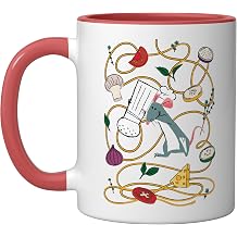 Disney and Pixar's Ratatouille Stylized Chef Remy Cooking Ceramic Mug, Red/White