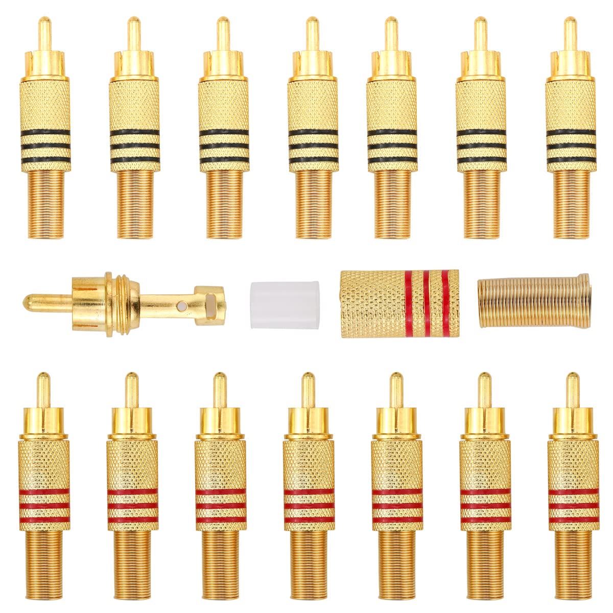 Greluma 6 Piezas Adaptador de Cable RCA a Altavoz, Altavoz de Subgraves, Phono RCA Macho a AV, 2 Terminales de Tornillo, Vídeo, Audio, Resorte, Tipo de Presión, Balun para CCTV — view 9