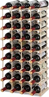 TANGZON 36 Bottle Traditional Wine Rack, Free Standing Wooden Drink Storage Display Shelf, Wine Bottle Organizer Holder Stand for Kitchen Bar Pantry Cellar