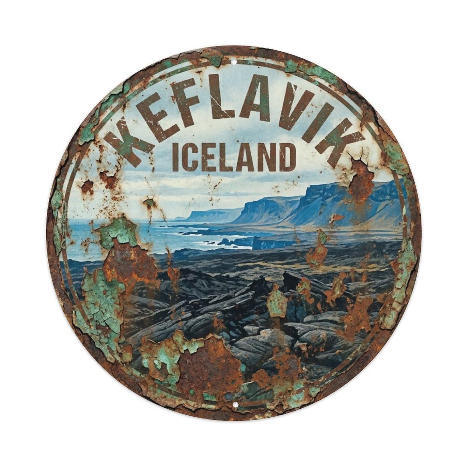 Iceland Retro Travel Keflavik Metal Tin Sign