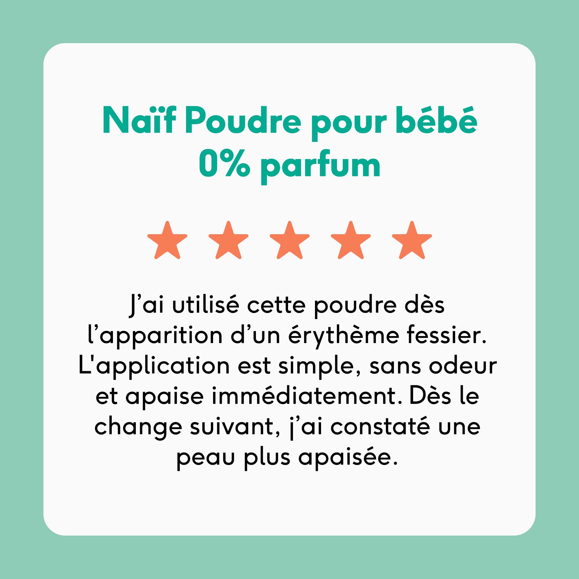 Naïf Poudre pour bébé 100% naturel à base de riz 0% parfum 80g