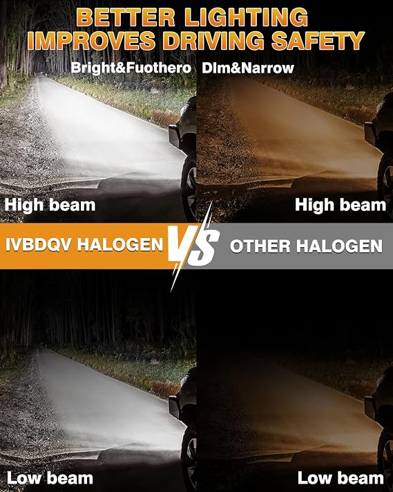 Fit 2014-2020 for N-issan Rogue Headlight Bulbs, H9/H11 High Beam and H11/H9 Low Beam and H11/H8/H9 Fog light Halogen Bulbs 300% Brightness High Performance Halogen Bulbs Combo 6PCS