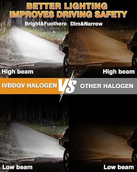Fit 2014-2020 for N-issan Rogue Headlight Bulbs, H9/H11 High Beam and H11/H9 Low Beam and H11/H8/H9 Fog light Halogen Bulbs 300% Brightness High Performance Halogen Bulbs Combo 6PCS
