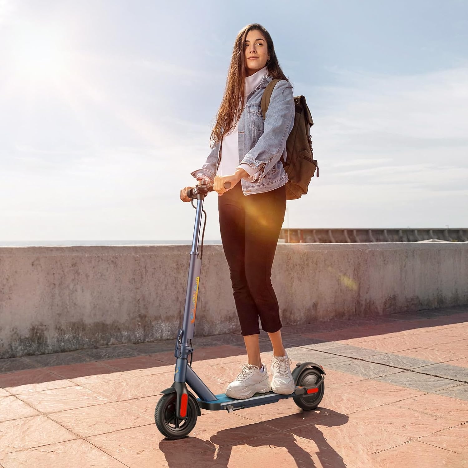 Caroma Electric Scooter Adults, 350W/500W Motor, Top Speed 20/25 Mph & 30 Miles Range, 8.5" Solid Tires, Cruise Control E Scooter for Adults