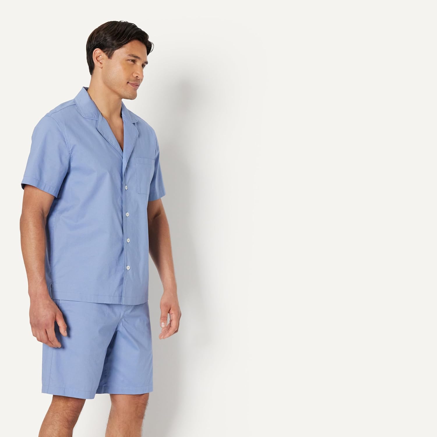 Amazon Essentials Men's Cotton Stretch Poplin Notch Collar Short Pj Set