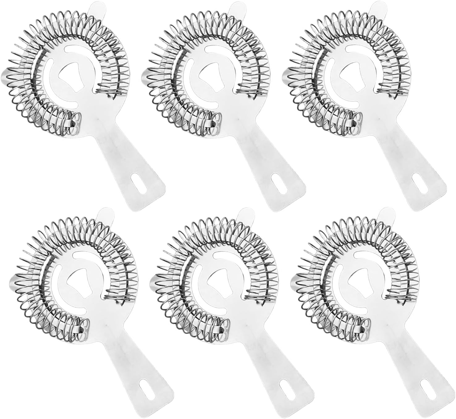 6 Pcs Stainless Steel Cocktail Strainers with Handle, Fine Mesh Wire Sieve Filters for Bartending and Drink Mixing, Bar Tools for Home and Professional Use