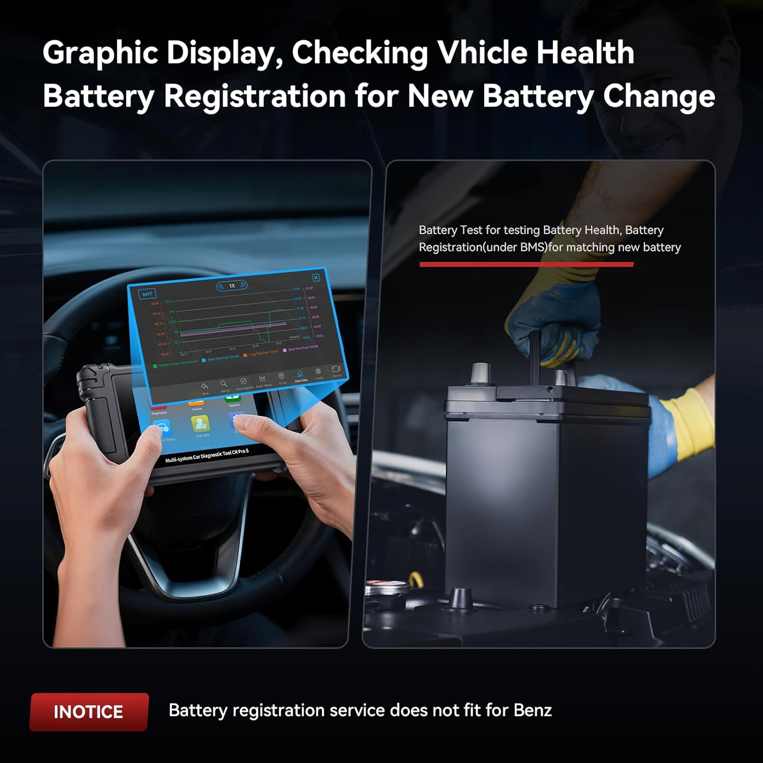 CR Pro S Full System Bidirectional Diagnostic Tool for All Cars, 49 Resets Touchscreen OBD2 Scanner,4000+ Active Tests/Live Data/Battery Registration Code Reader, ECU Coding for Audi/BMW/VW