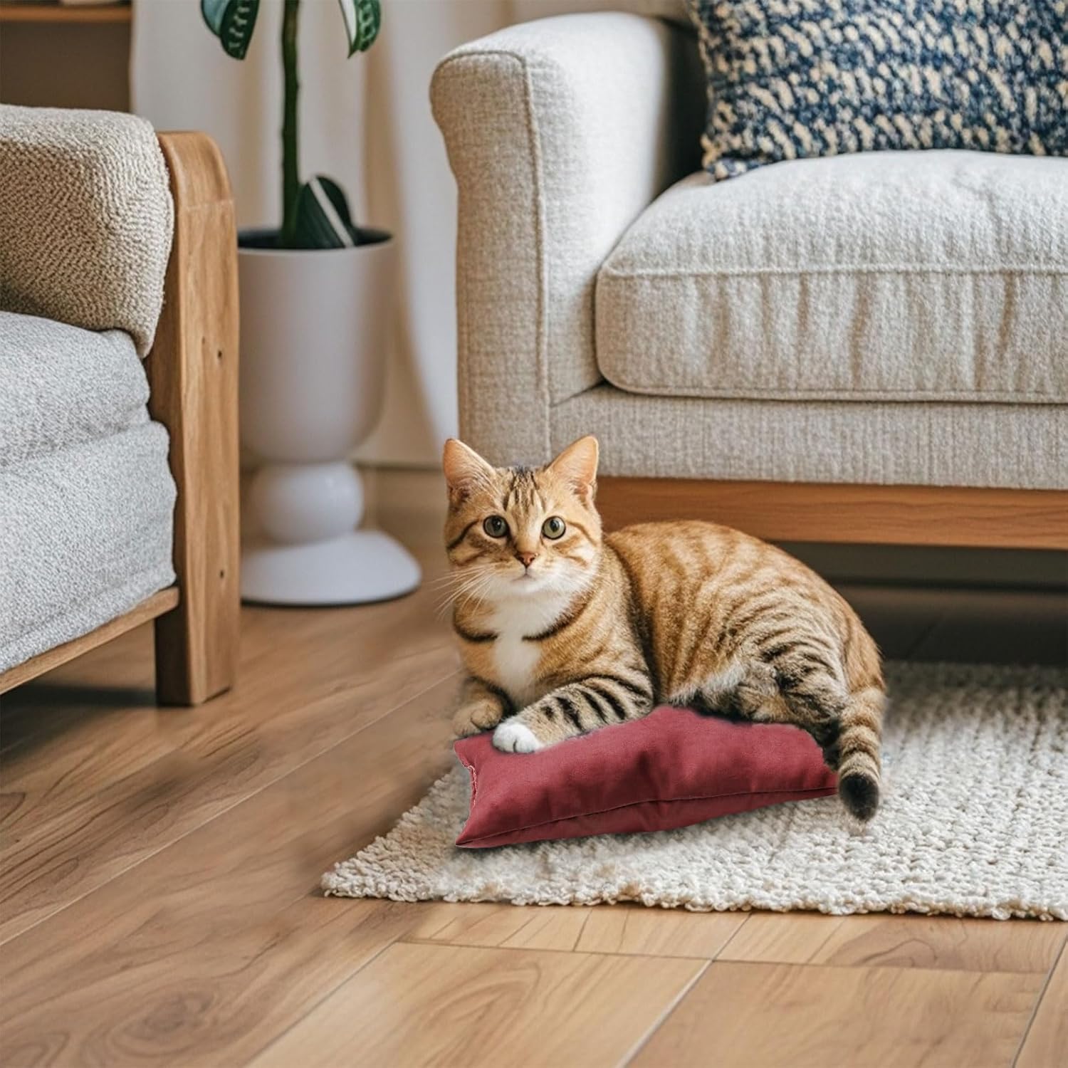 Marrywindix Tiny Pillow 2 Pack Small Decorative Pillow 9.5 x 5.5 in Travel Pillows Soft Pet Pillow for Camping Travel Sleeping Bed Sofa Neck Knee Wrist Support (Red) - Image 3