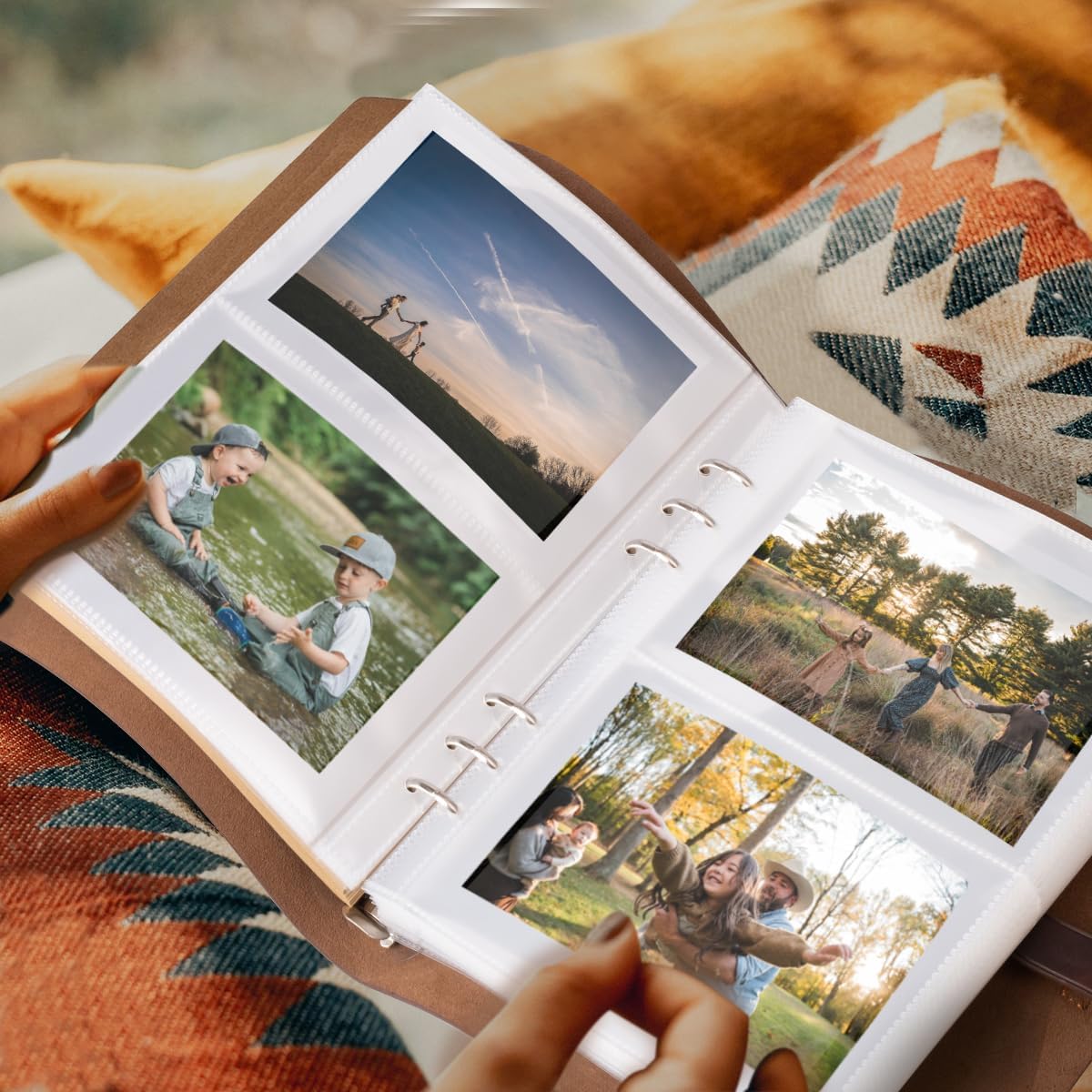 Photo Album 4x6 200 Photos, Genuine Leather Albums Page Refillable with 30 Pieces Writing Paper, Best Gift for Travel Wedding Kids Graduation Baby Picture Album Scrapbook - Image 6