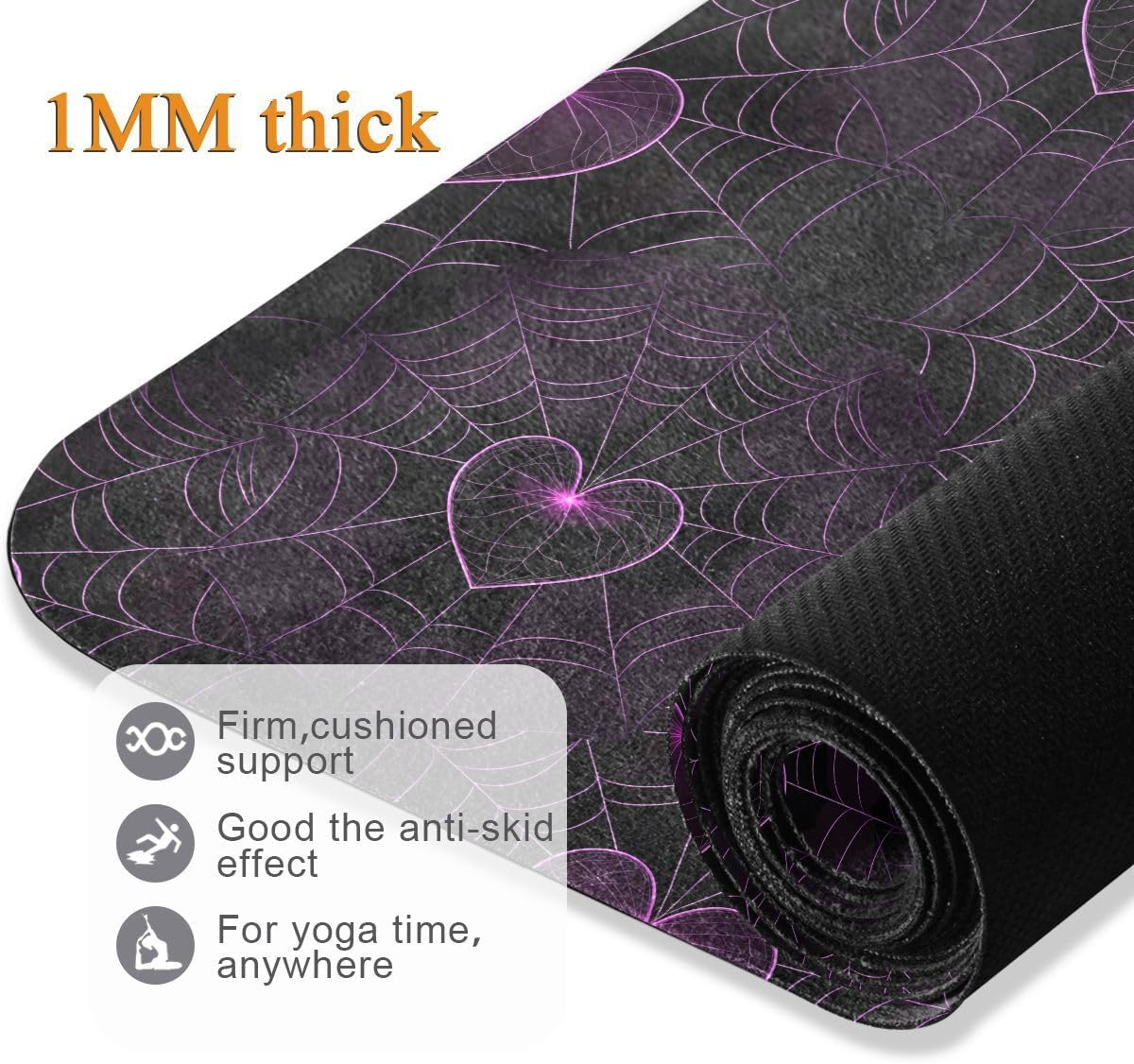 ALAZA Green Bow Love Diamond Pattern Yoga Mat Non Slip Fitness Exercise Mat, Workout Mat for Yoga, Pilates and Floor Exercises