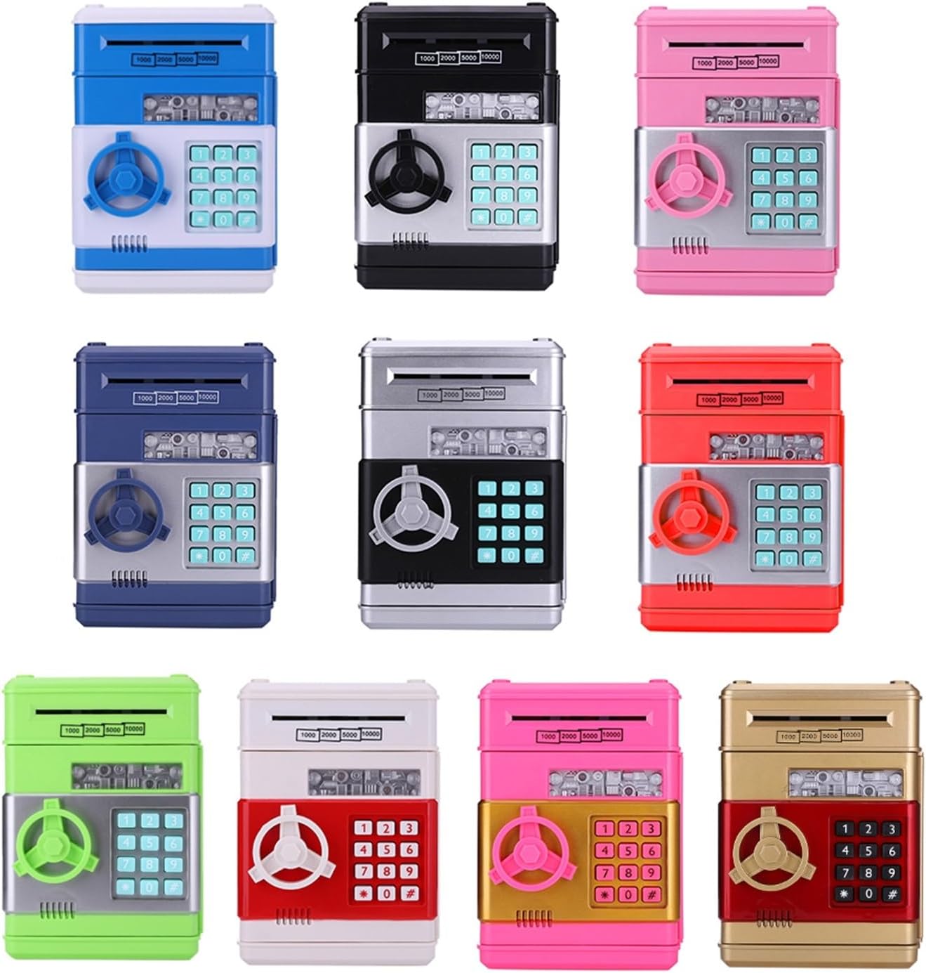 ミニ金庫 電子貯金箱金庫、子供のための貯金箱 ATM パスワード貯金箱現金コイン貯蓄ボックス ATM 機子供クリスマスギフト シャフ  Amazon.co.jp: ATM型貯金箱 こども銀行 貯金玩具 ミニ銀行ATM 貯金箱 パスワード変更可能 スマート電子貯金箱 お札 コイン  自動巻き込 暗号 ...