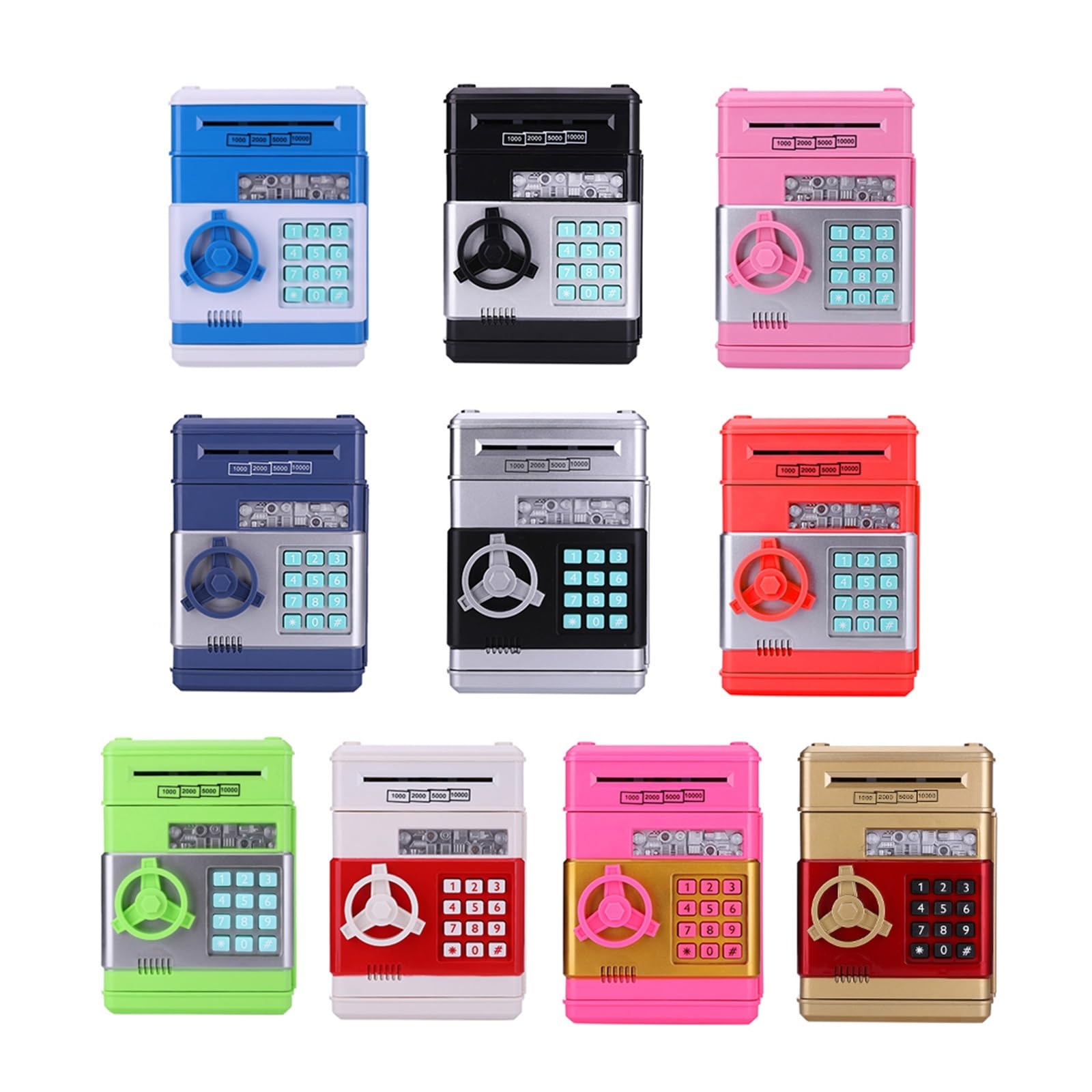 Coffre-Fort de sécurité Tirelire Électronique Coffre-Fort, Tirelires for Enfants ATM Mot De Passe Cash Coin Saving Box Machine Kid Xmas Gifts(Groen)