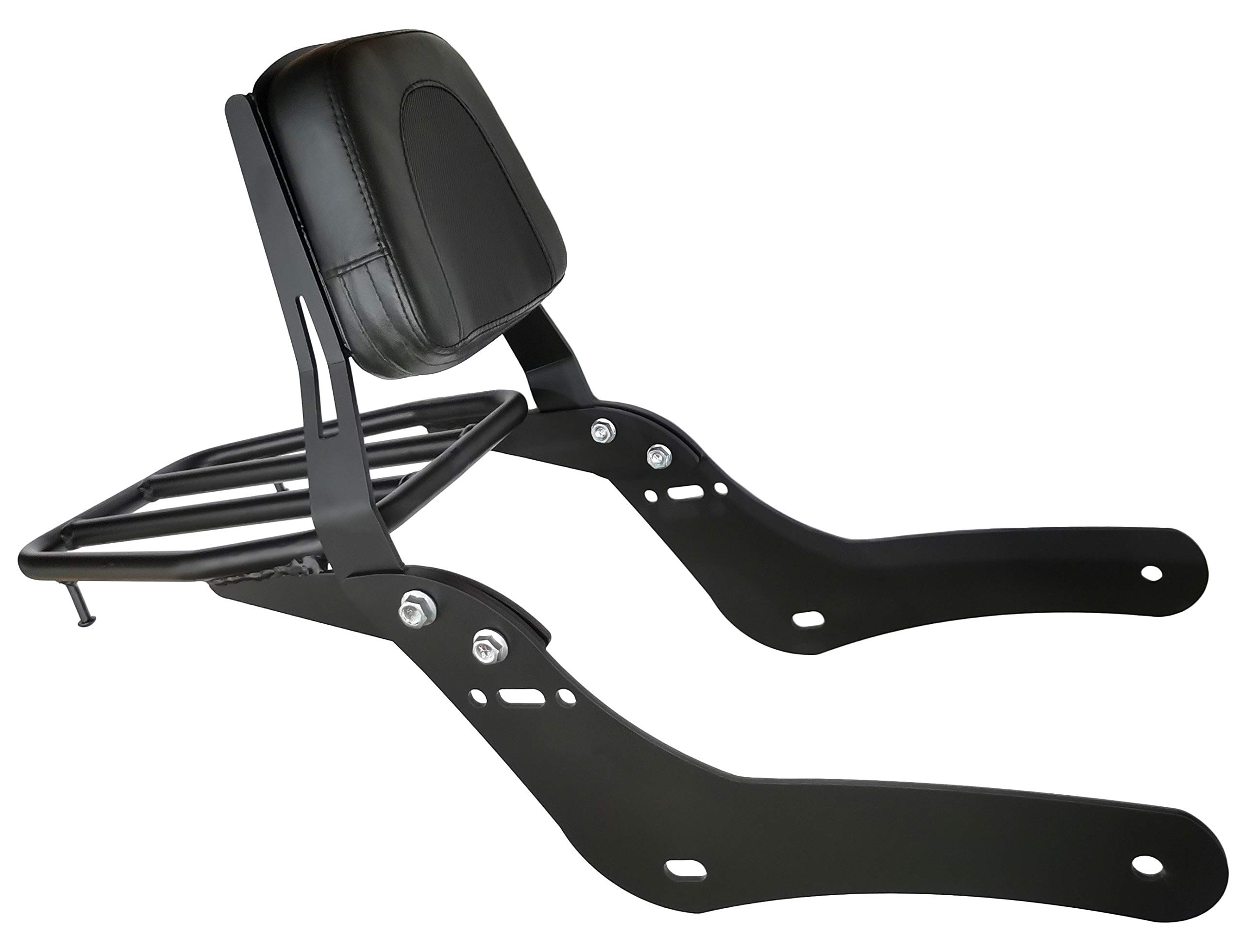 Dossier Sissy Bar avec porte-bagages et coussin confortable pour Honda Rebel 500 Rebel 300 CMX500 CMX300 2017-2020 (Noir)