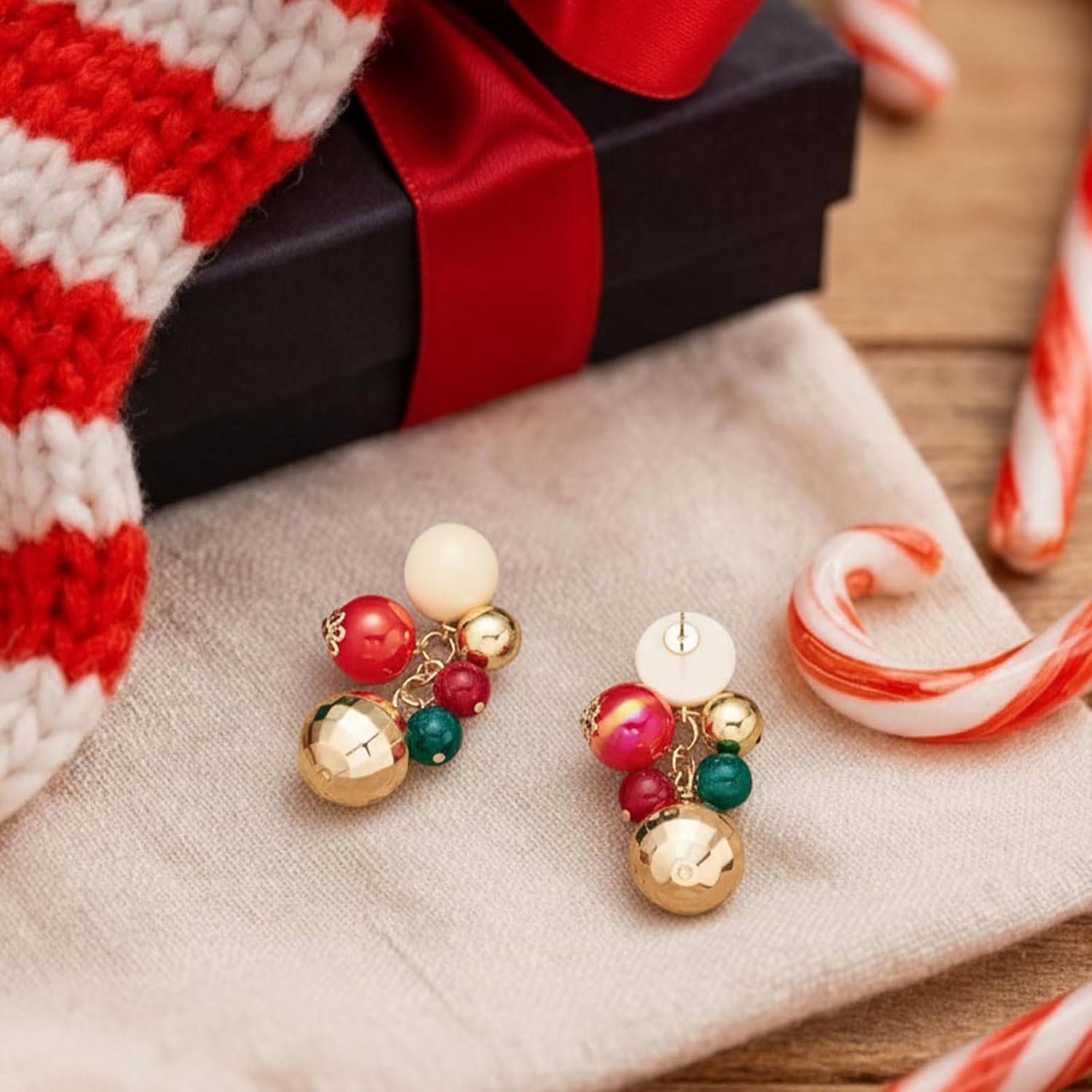 Christmas Earrings Studs for Women Delicate Dangle Earrings Hypoallergenic Cute Colorful Drop Earrings for Holiday Party Jewelry Gift - Image 4