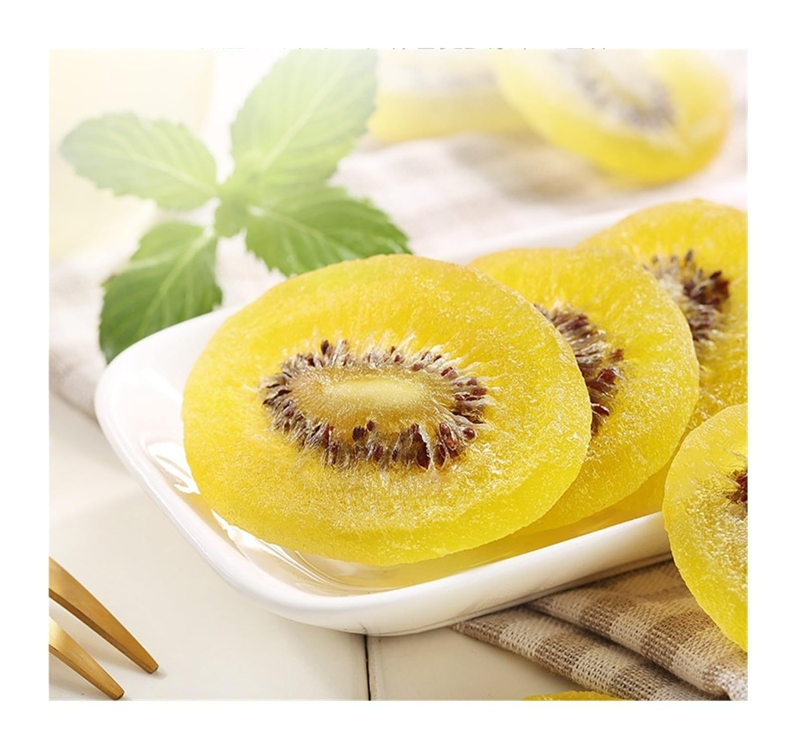 50 g de kiwi seco, dulce y picante, suave y masticable, con un aroma delicado, un delicioso refrigerio de frutos secos(10pcs)