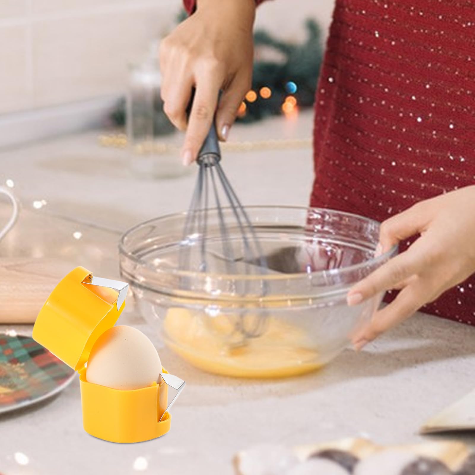 Abrehuevos, Abrecáscaras, Pelador De H-Uevos De Acero Inoxidable, Herramienta Elíptica, Herramienta Eficiente Y Portátil Para Abrir Huevos Para Romper H-Uevos Para Repostería Cocina Hogar Negocios