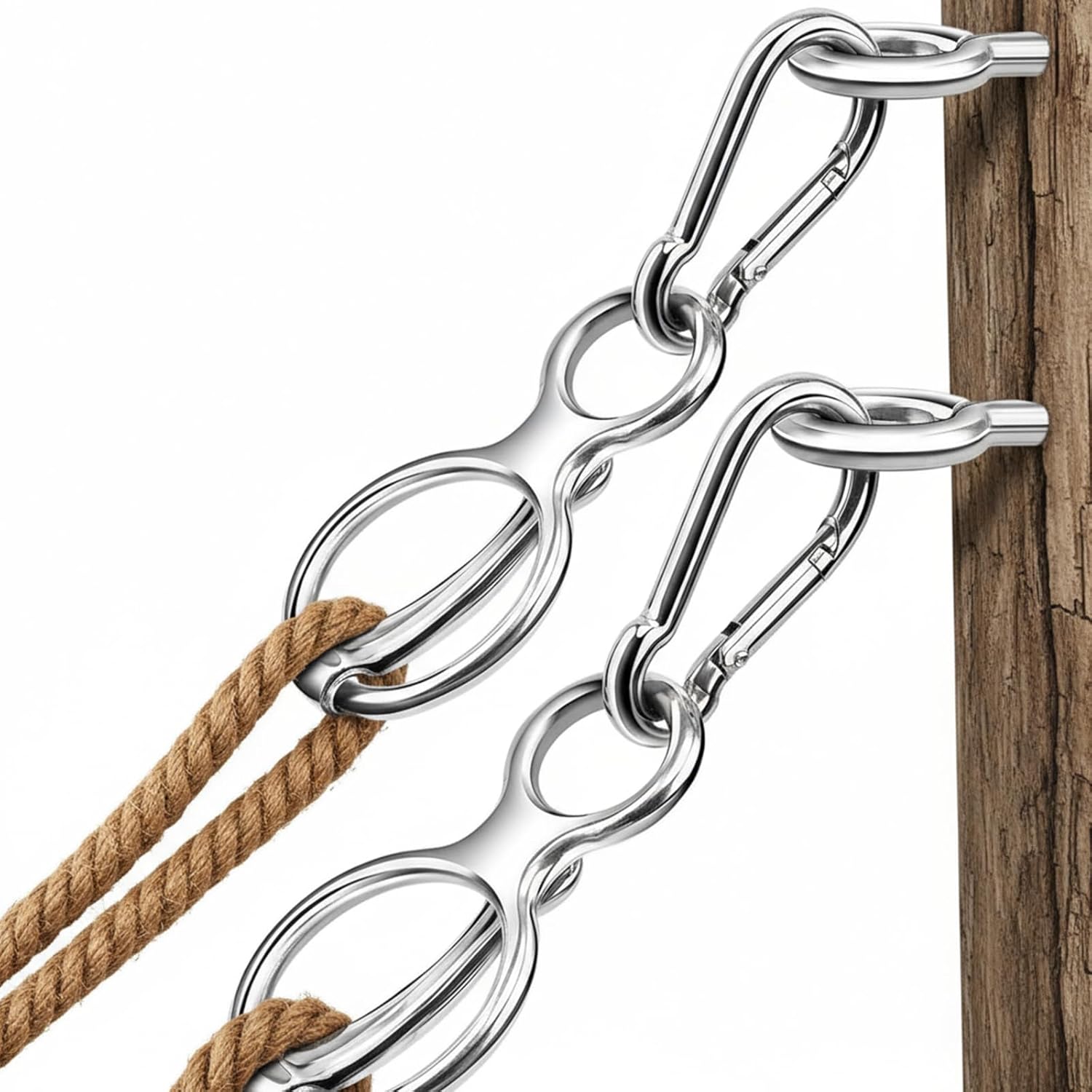 2pcs Horse Tie Ring, Blocker tie Ring for Horses, Heavy Duty Stainless Steel Tie Ring Horse Training Equipment with Eye Bolt,Quick snap,Humane and Safe Way