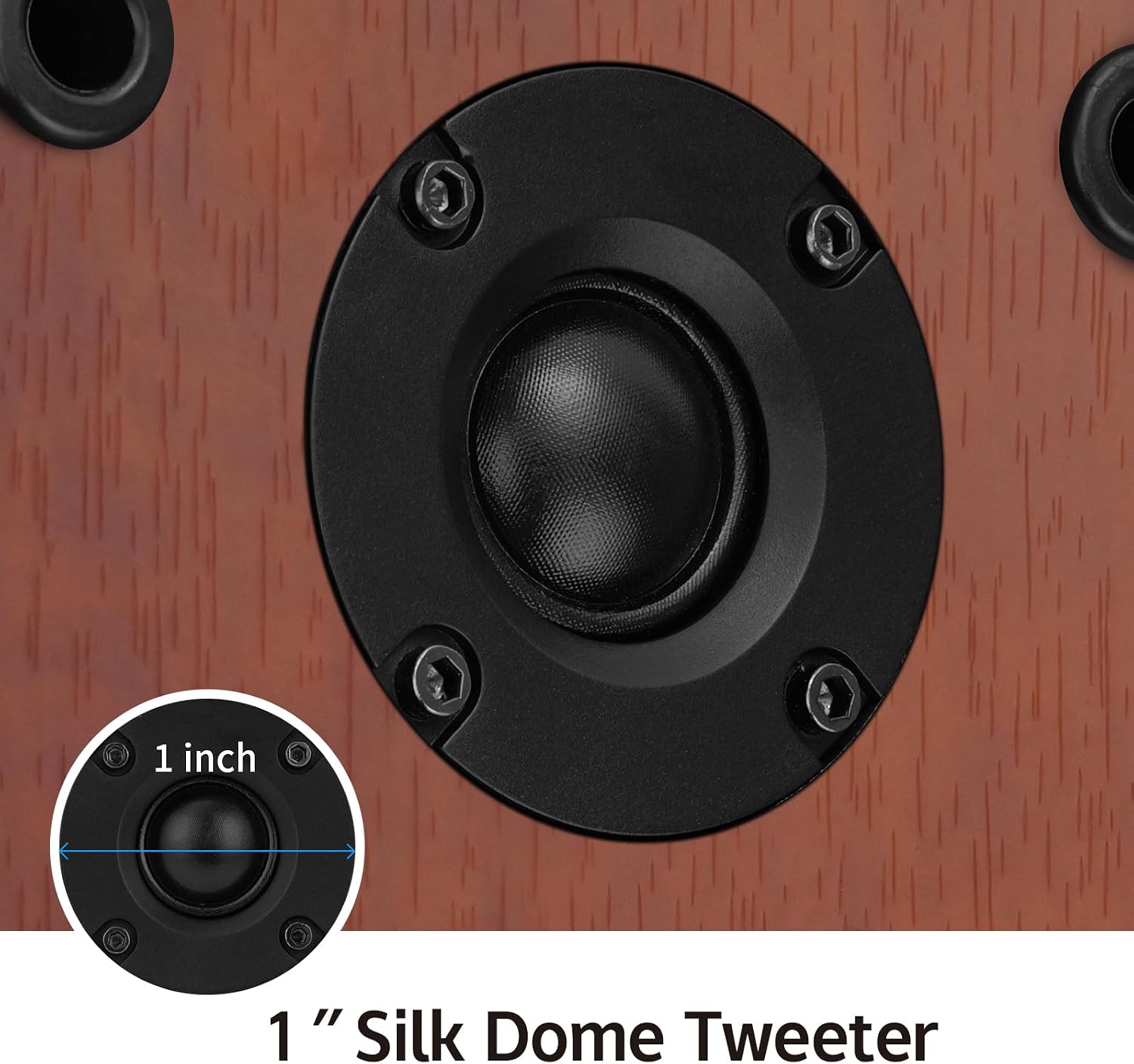 40W*2 Passive Bookshelf Speakers for Record Players and Home Theater Systems, Midrange and High-Frequency Stereo Speakers, Indoor Rear Surround Speakers, Requires a Receiver or Amplifier, (Brown)