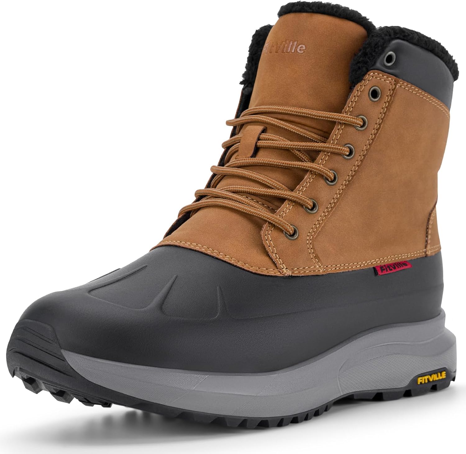 FitVille Men Wide Winter Boots Waterproof Insulated Duck Snow Boots