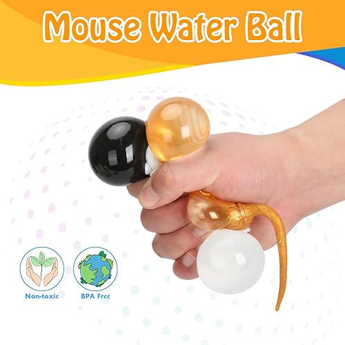 Miniatura 4 de Paquete de 3 bolas de ratón para el estrés, bolas adhesivas para aliviar el estrés de broma, juguete divertido para niños, bolas sensoriales para