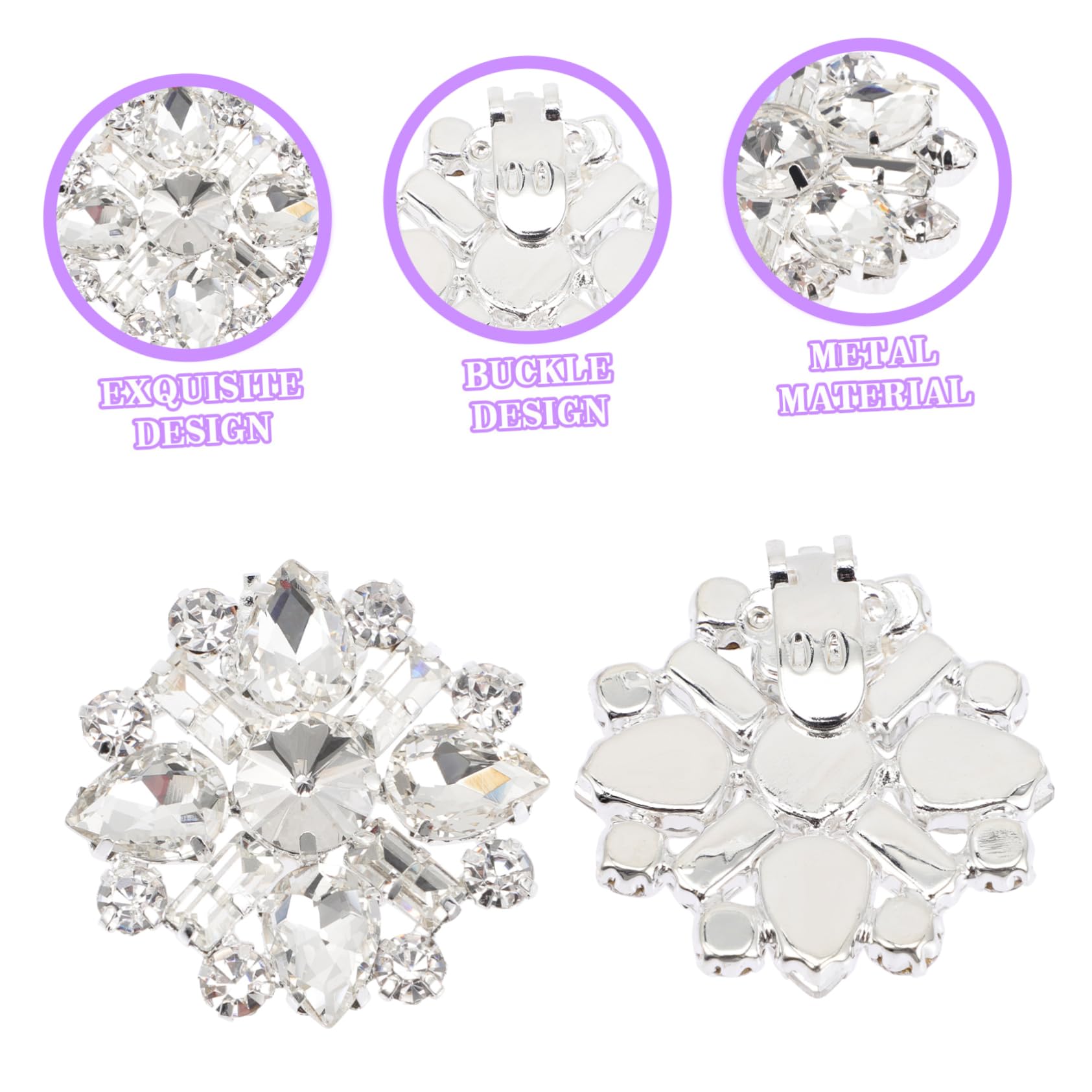 VALICLUD 5paia Fibbia Decorative Strass Per Scarpe Da Sposa Clip Elegante Per Decorazioni Di Matrimonio Facile Da Installare Design Unico e Accessorio Versatile Per Cerimonie e Occasioni