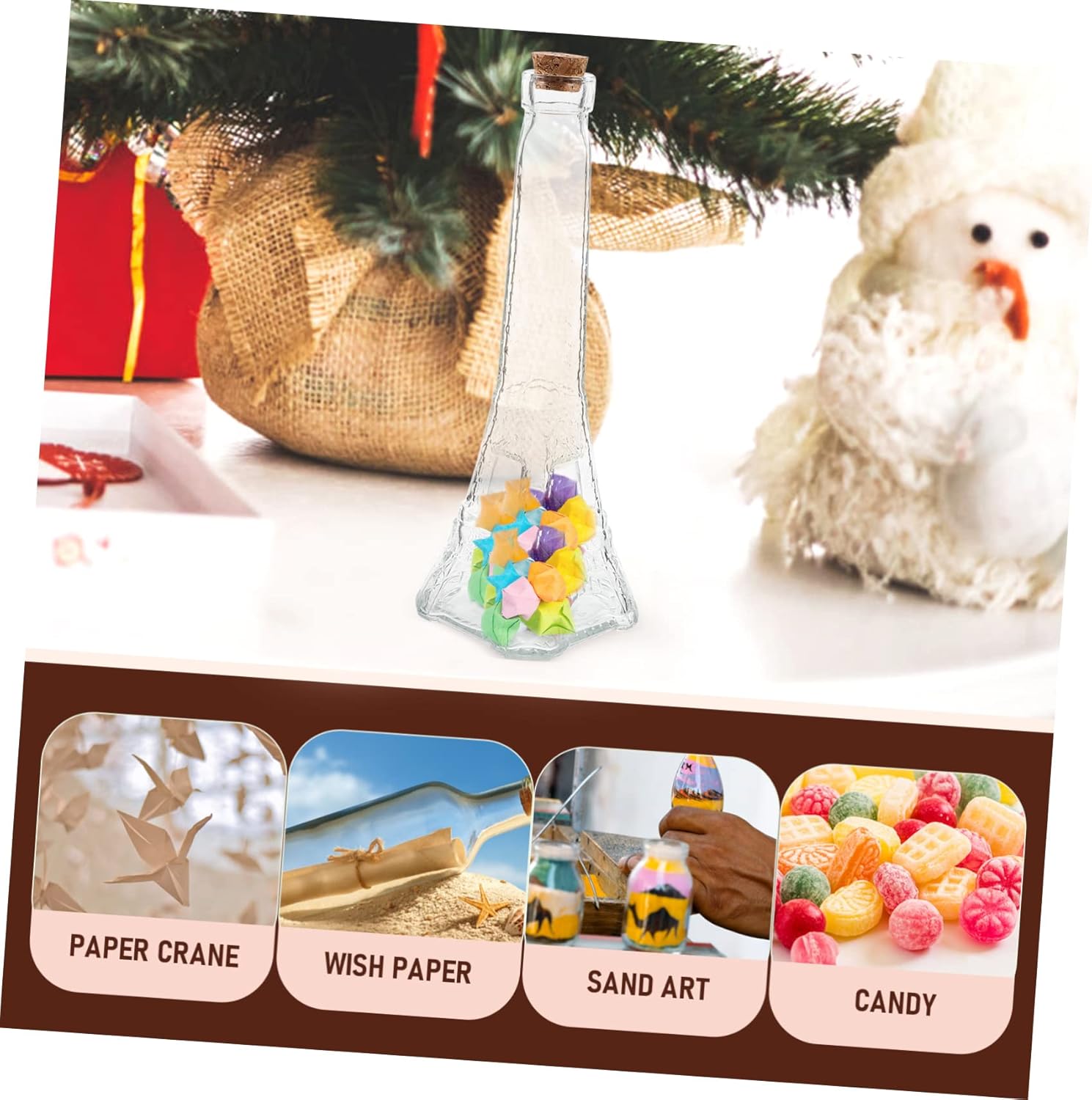 Alipis 4pcs Art Bottles Cork Sealing Glass Wishing Bottles for Home Decor and Crafts Drift for Creative Projects