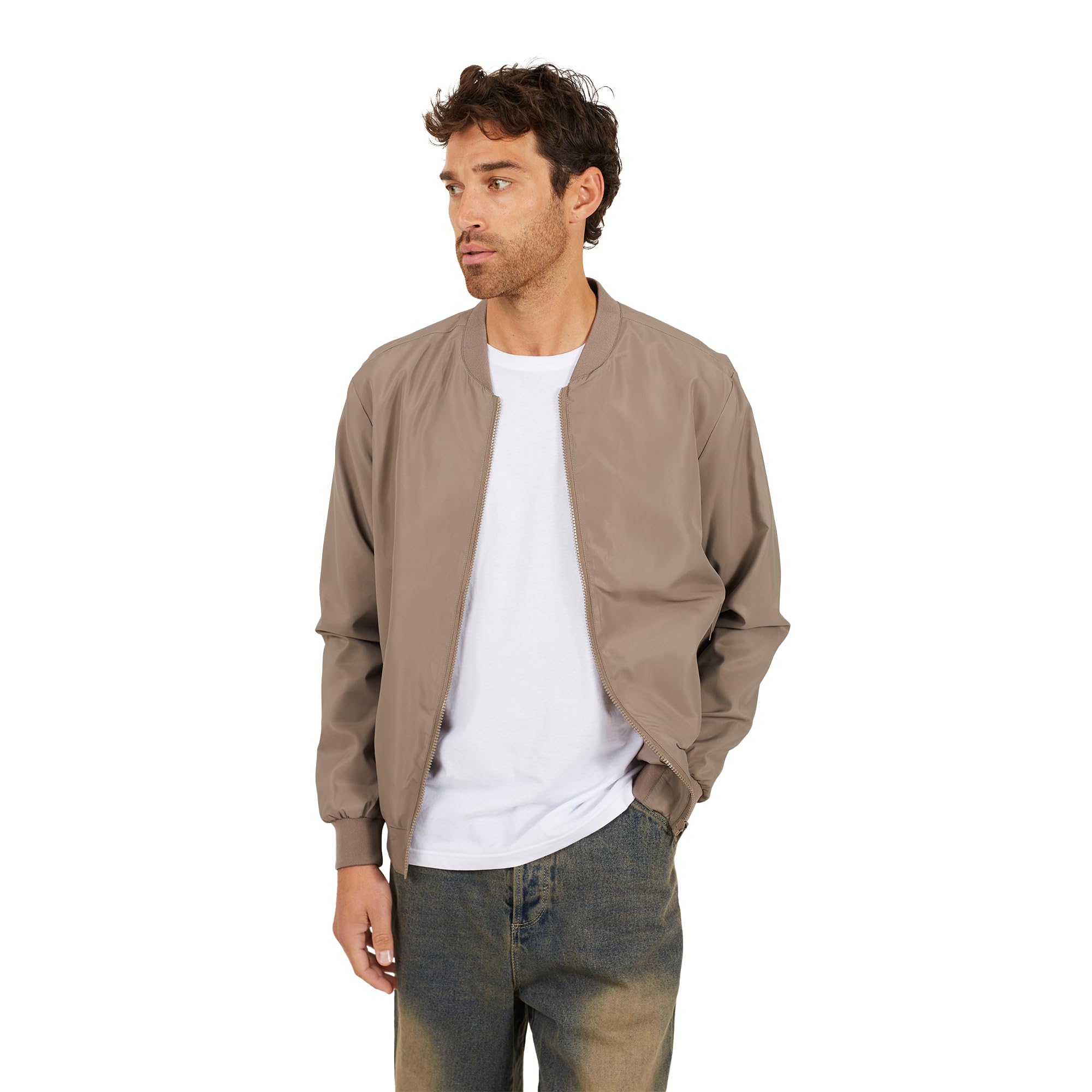 Brave Soul Bomber Jacket - Taupe - Taupe - Xl