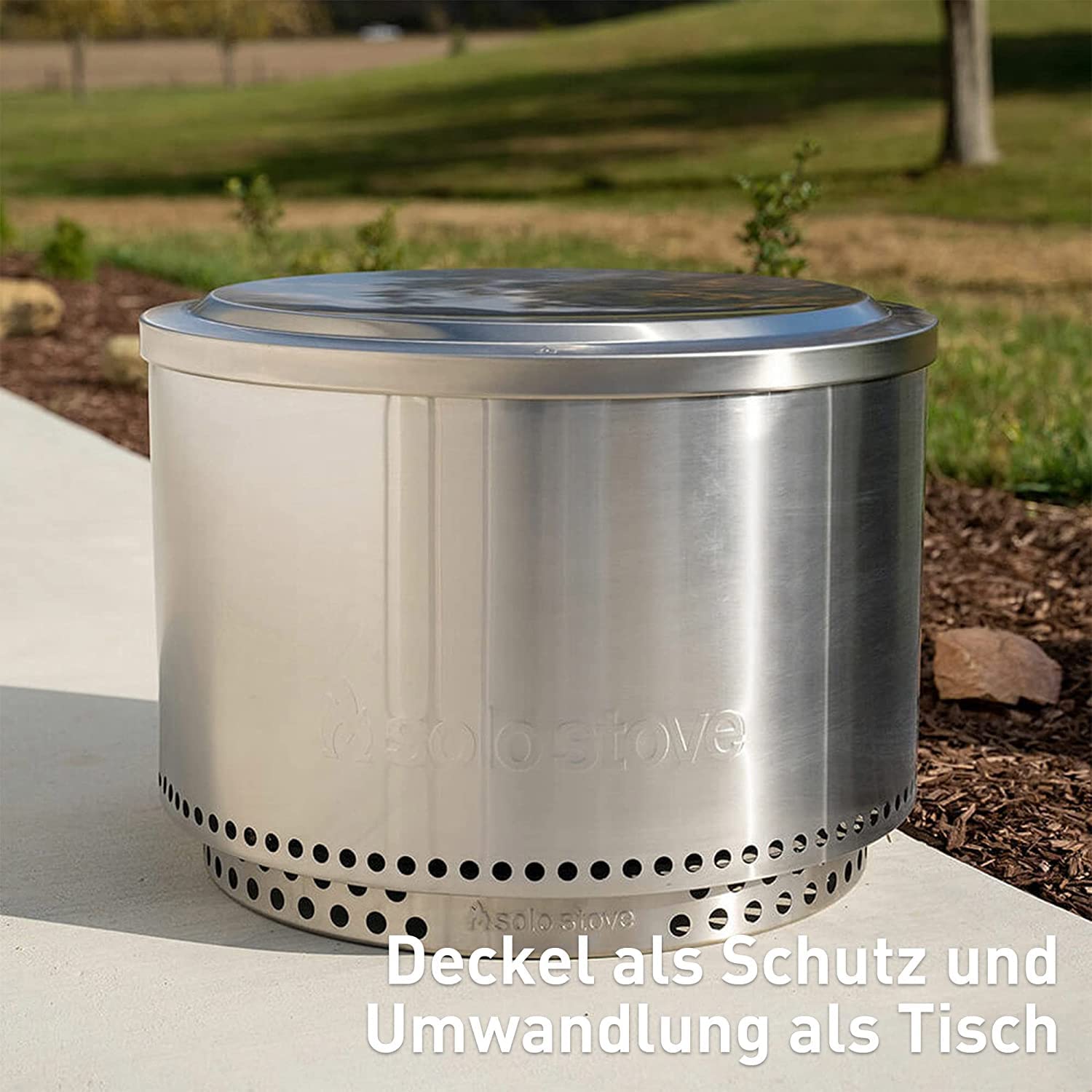 Solo Stove Feuerschale Yukon Essential Set 2.0 | Inkl. Feuerstelle,  Standfuß, Deckel, Raucharme Holzverbrennung, Herausnehmbare Auffangschale,  Outdoor Feuertonne, 68,5 x 50,5 cm, 18,3 kg : Amazon.de: Garten