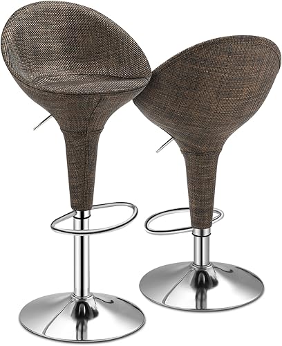 Magshion Juego de 2 taburetes de bar con respaldo y brazos de piel sintética ajustable altura para clubes, oficinas, salas de estar