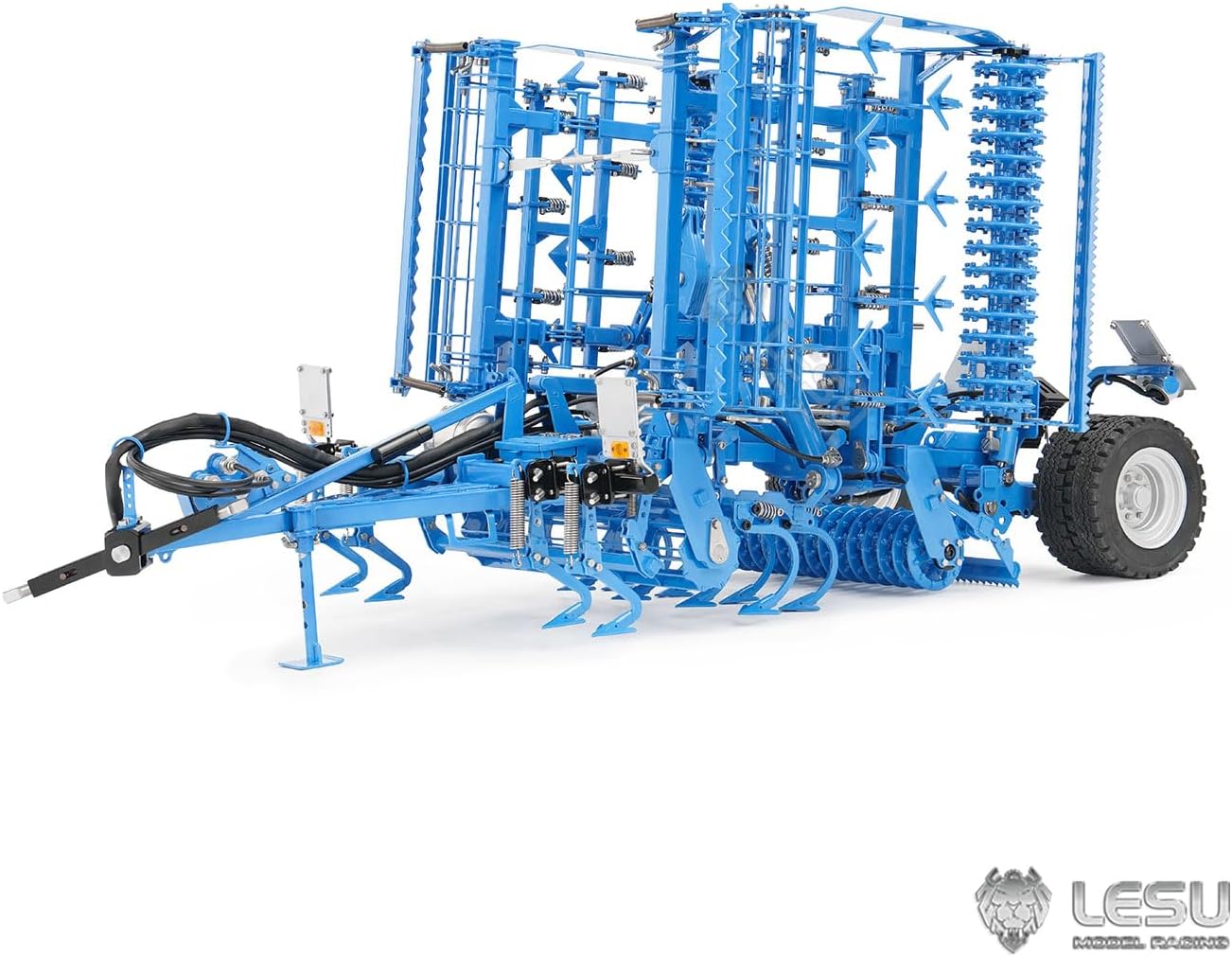 TOUCAN RC HOBBY LESU Metal K500 Seedbed Pre-Sowing Soil Preparation Machine Planter Plough for 1/14 RC Hydraulic Tractor Car AOUE 1050 Model